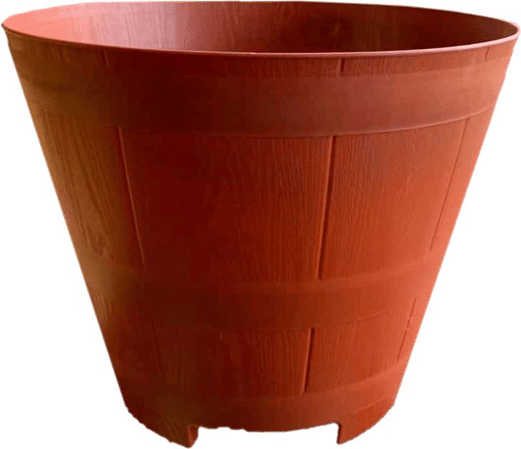 Macetero Modelo Barril Color Terracota 23 cm