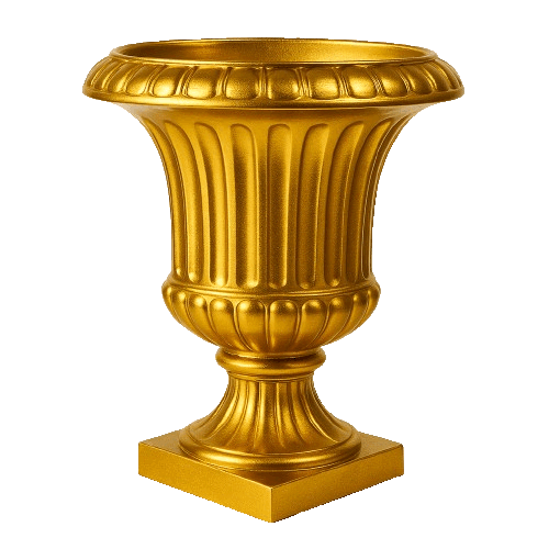 Macetero Tipo Copa Romana Color Dorado