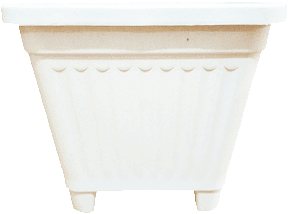 Macetero Cuadrado Blanco 22 Cm