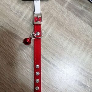 Collar Para Mascotas Para Gatos Cuerina Rojo