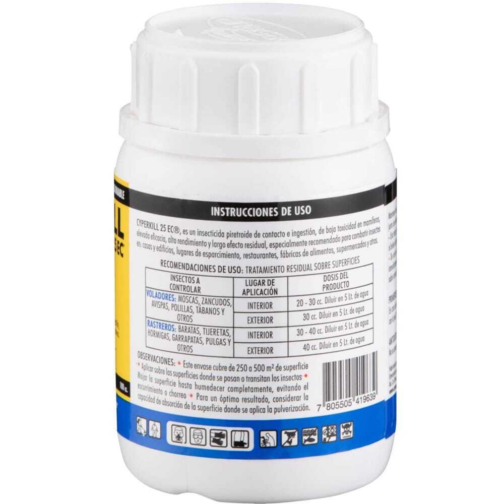 Insecticida Cyperkill 25 EC 100 cc Plagas Hogar - Imagen 2