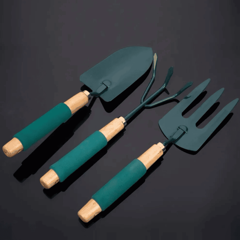 Kit de Herramientas de Jardín 3 Piezas Verdes