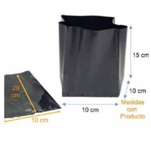 Bolsa Plástica para Almácigo y Plantas de 20x20 - 100 Unidades