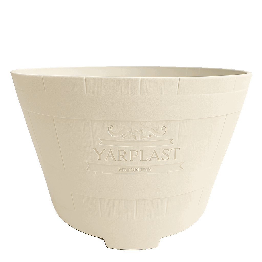 Macetero Modelo Barril 52 Cm de Color Hueso
