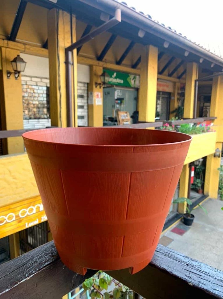 Macetero Modelo Barril Color Terracota 40 cm