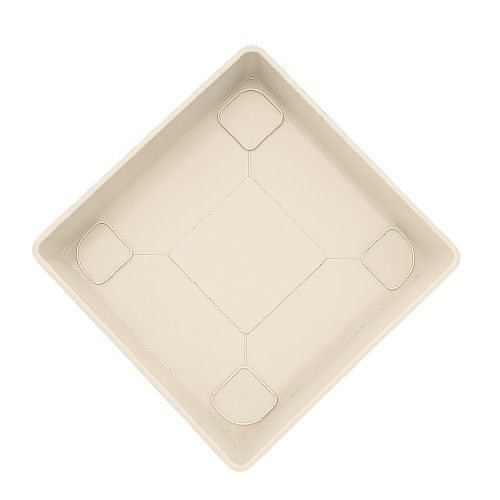 Plato Para Macetero Cuadrado PC40 de Color Hueso