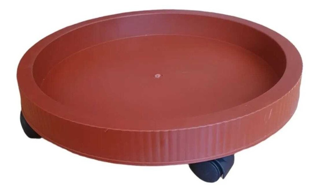 Plato Para Macetero N6 Con Ruedas Color Terracota