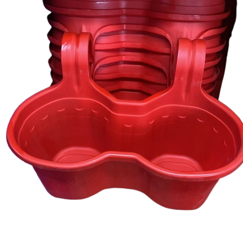 Jardinera de Balcón Doble Roja