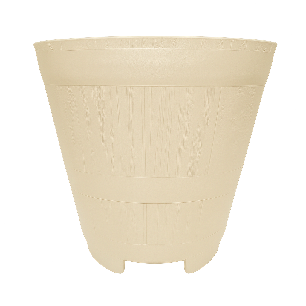 Macetero Modelo Barril 40 Cm Color Hueso