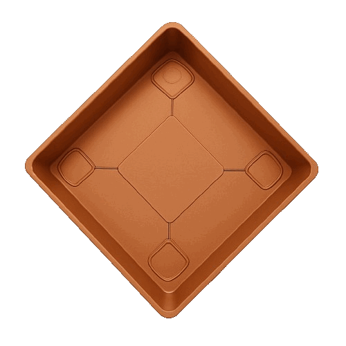 Plato Para Macetero Cuadrado PC40 de Color Cobre