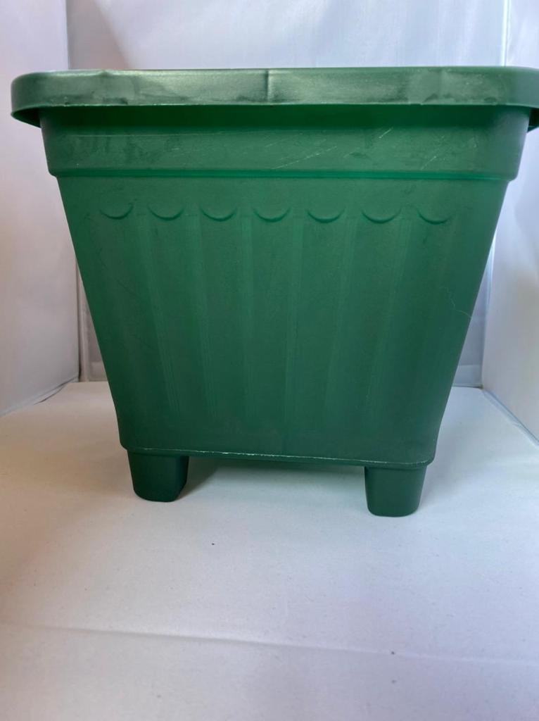 Macetero Cuadrado Verde Oscuro 15 Cm
