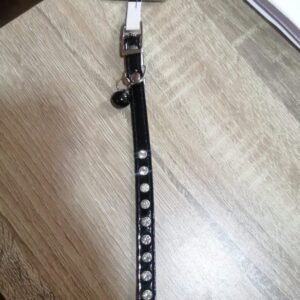 Collar Para Mascotas Para Gatos Cuerina Negro