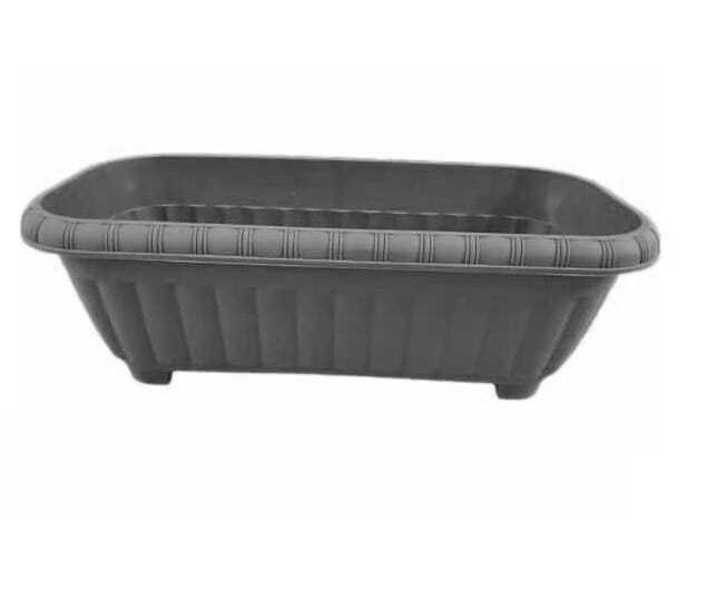 Jardinera Color Gris Con Diseño