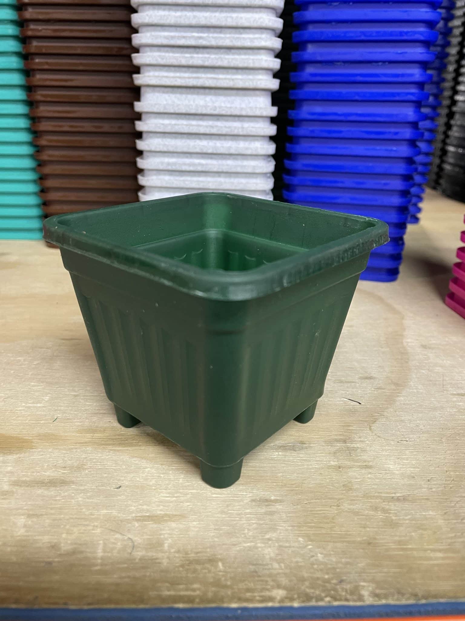 Macetero Cuadrado Verde Oscuro 40 Cm - Imagen 3