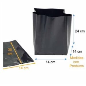 Bolsa Plástica para Almácigo y Plantas de 30x30 - 100 Unidades