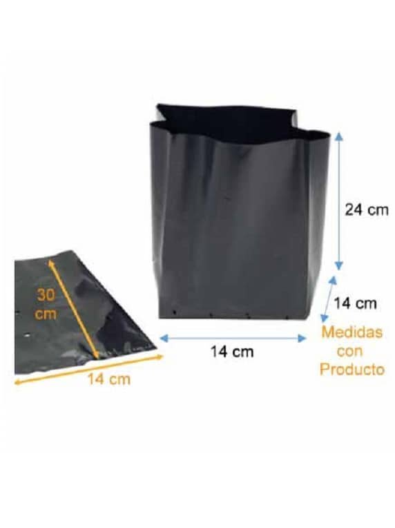 Bolsa Plástica para Almácigo y Plantas de 30x30 - 100 Unidades