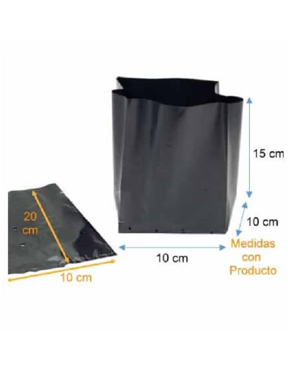 Bolsa Plástica para Almácigo y Plantas de 20x20 - 100 Unidades - Imagen 2