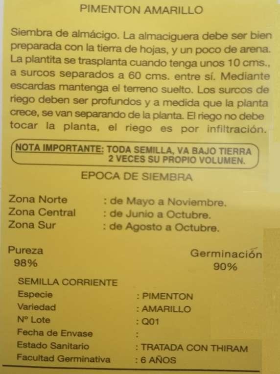 Semillas de Pimentón Amarillo - Imagen 2
