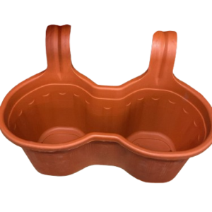 Jardinera de Balcón Doble Triple Terracota