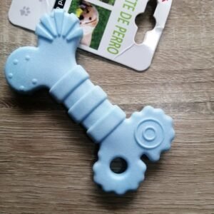 Hueso Para Mascotas De Goma Delgado Celeste