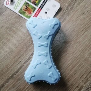 Hueso Para Mascotas de Goma Grueso Celeste