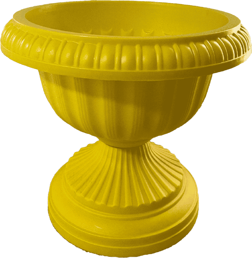 Macetero Tipo Copa Color Amarillo 24 Cm