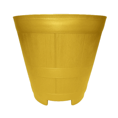 Macetero Modelo Barril 40 Cm Color Dorado