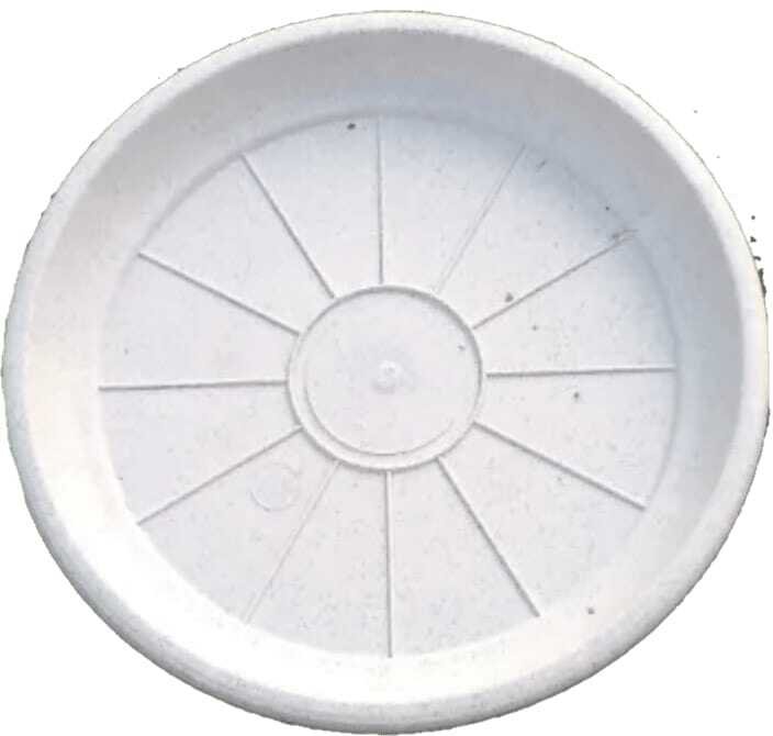 Plato Para Macetero Redondo P19 de Color Blanco