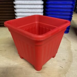 Macetero Cuadrado Rojo 8 Cm