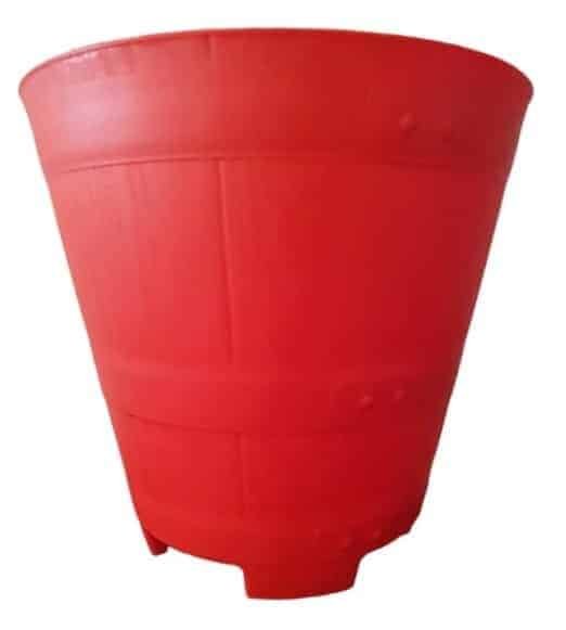 Macetero Modelo Barril Color Rojo 23 cm