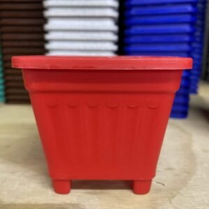Macetero Cuadrado Rojo 30 Cm