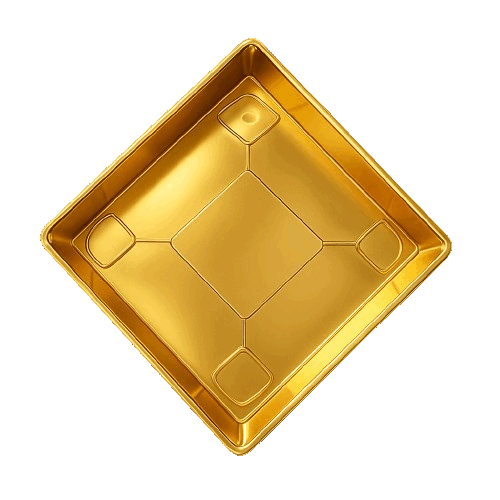 Plato Para Macetero Cuadrado PC40 de Color Dorado