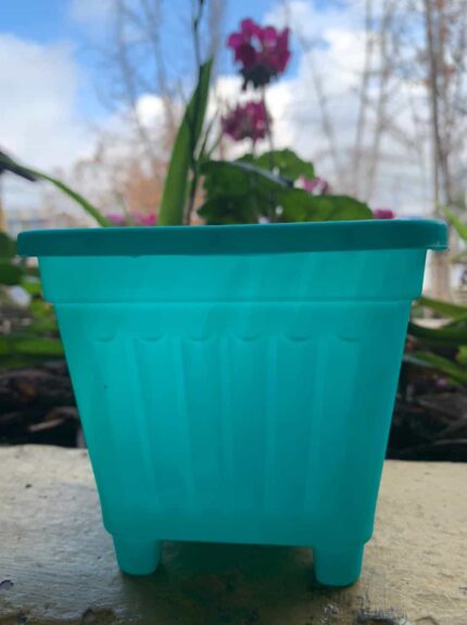 Macetero Cuadrado Turquesa 30 Cm