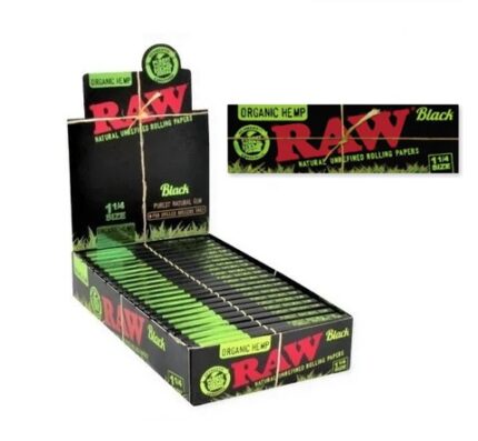 Papelillos RAW Black Organic Hemp 1 1/4 24 unid.