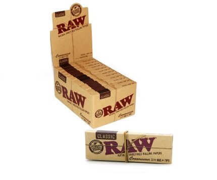 Papelillos RAW Connoisseur 1 1/4 + TIPS 24 unid.